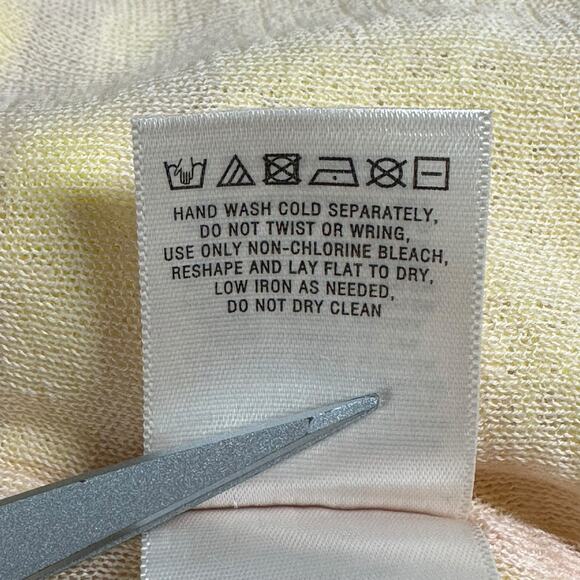 Moth Anthropologie Sweater Women Small Yellow Sunglow Cardigan Stripe Sheer Boho - Picture 8 of 9